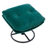 Luxurious Green Velvet TV and Living Room Chair with Ottoman Set
