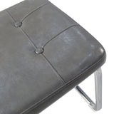 Set of 4 Grey Leather-Feel Rattan Dining Chairs with High-Density Cushioning by Lissie Lou