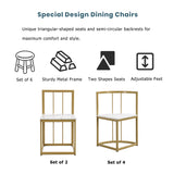 7-Piece Golden and White Compact Faux Marble Modern Dining Set for 6 with Iron Frame by Lissie Lou