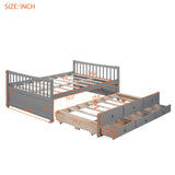 Haven Full Daybed with Twin Trundle and Storage Drawers - Gray Solid Wood by Lissie Lou