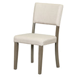 Lissie Lou 5-Piece Elegant Retro Dining Set - Round Table with Curved Trestle Legs & 4 Taupe Upholstered Chairs