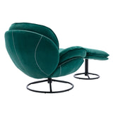 Luxurious Green Velvet TV and Living Room Chair with Ottoman Set