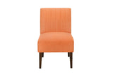 Vibrant Orange Fabric Armless Accent Chair - Contemporary Comfort for Your Living Space