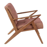 Mid-Century Modern Orange Lounge Chair with Tufted Cushions by Lissie Lou
