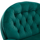 Luxurious Green Velvet TV and Living Room Chair with Ottoman Set