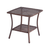 Lissie Lou 3-Piece Outdoor Conversation Set: Weather-Resistant Wicker Chairs with Matching Table - Dark Brown