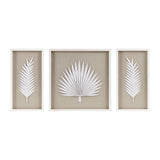 Framed Rice Paper Palm Leaves 3-Piece Shadowbox Wall Decor Set by Lissie Lou