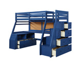 Storage Twin Loft Bed in Navy Blue by Lissie Lou