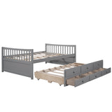 Haven Full Daybed with Twin Trundle and Storage Drawers - Gray Solid Wood by Lissie Lou