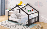 Full Size House Bed in Espresso - Solid Wood Construction- by Lissie Lou
