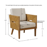 Handcrafted Rattan and Wood Upholstered Accent Arm Chair by Lissie Lou