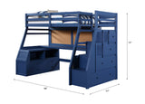 Storage Twin Loft Bed in Navy Blue by Lissie Lou