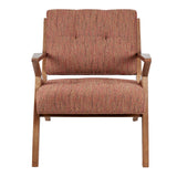 Mid-Century Modern Orange Lounge Chair with Tufted Cushions by Lissie Lou