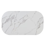 7-Piece Golden and White Compact Faux Marble Modern Dining Set for 6 with Iron Frame by Lissie Lou