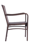 Lissie Lou 3-Piece Outdoor Conversation Set: Weather-Resistant Wicker Chairs with Matching Table - Dark Brown