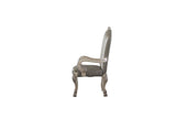 Lissie Lou Dresden Vintage Bone White Arm Chair Set - Elegant Synthetic Leather, High Backrest (Set of 2)