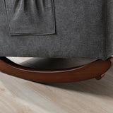 High Back Rocking Chair Nursery Chair - Comfortable Rocker, Fabric Padded Seat, Modern High Back Armchair, Dark Gray, by Lissie Lou