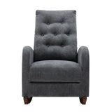 High Back Rocking Chair Nursery Chair - Comfortable Rocker, Fabric Padded Seat, Modern High Back Armchair, Dark Gray, by Lissie Lou