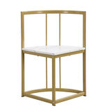 7-Piece Golden and White Compact Faux Marble Modern Dining Set for 6 with Iron Frame by Lissie Lou