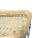 Set of 4 Grey Leather-Feel Rattan Dining Chairs with High-Density Cushioning by Lissie Lou