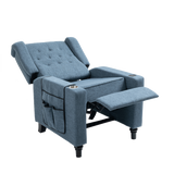 Arm Pushing Recliner Chair - Modern Button Tufted Wingback Push Back Recliner Chair, Navy Blue by Lissie Lou