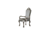 Lissie Lou Dresden Vintage Bone White Arm Chair Set - Elegant Synthetic Leather, High Backrest (Set of 2)