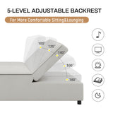Beige 4-in-1 Convertible Sofa Bed with Storage and USB Port by Lissie Lou