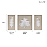 Framed Rice Paper Palm Leaves 3-Piece Shadowbox Wall Decor Set by Lissie Lou