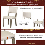 Lissie Lou 5-Piece Elegant Retro Dining Set - Round Table with Curved Trestle Legs & 4 Taupe Upholstered Chairs
