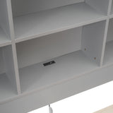 Everest Full Platform Bed - Gray Design with Storage, Charging Station, and Drawers by Lissie Lou