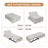 Beige 4-in-1 Convertible Sofa Bed with Storage and USB Port by Lissie Lou