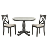 Elegant 5-Piece Dining Table Set for 4 - Solid Wood with Gray Finish by Lissie Lou