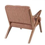 Mid-Century Modern Orange Lounge Chair with Tufted Cushions by Lissie Lou