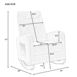 High Back Rocking Chair Nursery Chair - Comfortable Rocker, Fabric Padded Seat, Modern High Back Armchair, Dark Gray, by Lissie Lou