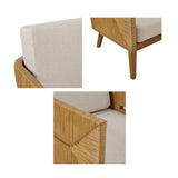 Handcrafted Rattan and Wood Upholstered Accent Arm Chair by Lissie Lou