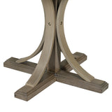Lissie Lou 5-Piece Elegant Retro Dining Set - Round Table with Curved Trestle Legs & 4 Taupe Upholstered Chairs