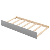 Versatile Twin over Twin Bunk Bed with Trundle and Storage in Sophisticated Gray