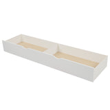 Twin over Twin/Full Bunk Bed, Convertible Bottom Bed, Storage Shelves and Drawers, White