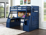 Storage Twin Loft Bed in Navy Blue by Lissie Lou