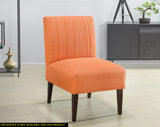 Vibrant Orange Fabric Armless Accent Chair - Contemporary Comfort for Your Living Space