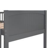 Twin Size Bunk Bed with a Loft Bed attached, with Two Drawers, Gray
