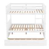 Spacious Full Over Full Bunk Bed with Twin Size Trundle in White - by Lissie Lou