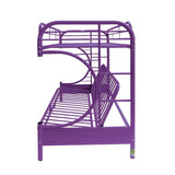 Lissie Lou Eclipse Twin-over-Full Futon Bunk Bed - Contemporary Purple Metal