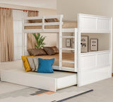 Spacious Full Over Full Bunk Bed with Twin Size Trundle in White - by Lissie Lou