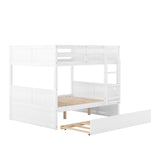 Spacious Full Over Full Bunk Bed with Twin Size Trundle in White - by Lissie Lou