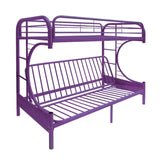 Lissie Lou Eclipse Twin-over-Full Futon Bunk Bed - Contemporary Purple Metal