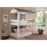 Darlene Twin/Twin Bunk Bed in Rustic White Finish by Lissie Lou