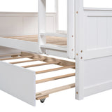 Spacious Full Over Full Bunk Bed with Twin Size Trundle in White - by Lissie Lou